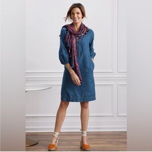 Soft Surroundings Julieta Henley Popover Chambray Dress Blue XS